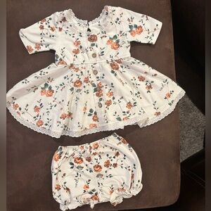 Omi Jo Burnt Orange Floral Library Set. 18 Month.